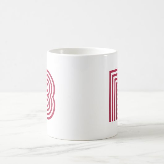Mug Lettre Initiale Monogramme Moderne Design Simple (Centre)