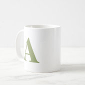 Mug Lettre initiale Monogramme Moderne Élégant Vert Sa (Devant gauche)