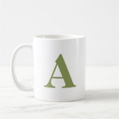 Mug Lettre initiale Monogramme Moderne Élégant Vert Sa (Gauche)