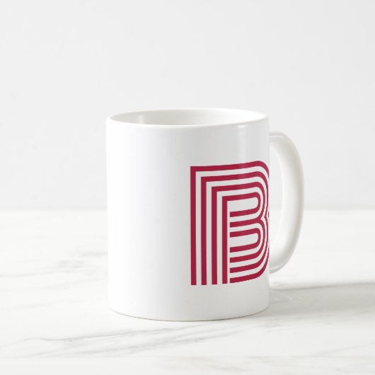Mug Lettre Initiale Monogramme Moderne Élégante (Devant droit)