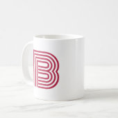 Mug Lettre Initiale Monogramme Moderne Élégante (Devant gauche)