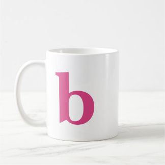 Mug Lettre initiale Monogramme moderne en couleur rose