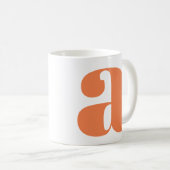 Mug Lettre initiale Monogramme moderne en orange (Devant droit)