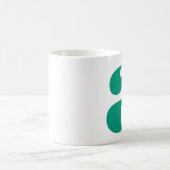 Mug Lettre initiale Monogramme moderne en vert émeraud (Centre)