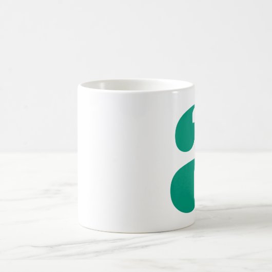 Mug Lettre initiale Monogramme moderne en vert émeraud (Centre)