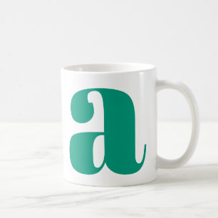 Mug Lettre initiale Monogramme moderne en vert émeraud