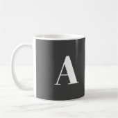 Mug LETTRE initiale monogramme moderne gris foncé (Gauche)