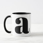 Mug Lettre initiale Monogramme moderne Noir et blanc A (Gauche)