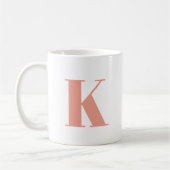 Mug Lettre initiale | Monogramme Moderne Peach Design (Gauche)