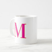 Mug Lettre initiale Monogramme Moderne Tendance Rose (Devant gauche)