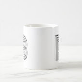 Mug Lettre initiale Monogramme Noir Blanc Moderne Desi (Centre)