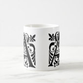 Mug Lettre initiale Monogramme - style de coupe de pap (Centre)