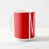 Mug Lettre initiale Monogramme Style moderne Rouge Bla (Devant gauche)
