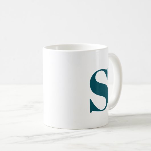 Mug Lettre Initiale Monogramme tendance Moderne Cool é (Devant droit)