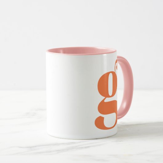 MUG LETTRE INITIALE MONOGRAPHIQUE MODÈLE ORIGINALE ROS (Devant droit)