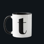 Mug LETTRE INITIALE MONOGRAPHIQUE Moderne T Noir et Bl<br><div class="desc">Joli moderne à monogramme en noir et blanc. Si votre lettre préférée ne fonctionne pas sur cette tasse,  s'il vous plaît voir la collection de tasse monogramme pour la lettre que vous voulez ou contactez-moi.</div>