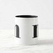 MUG LETTRE INITIALE MOYENNE M NOIR ET BLANC (Centre)