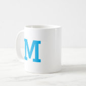 MUG LETTRE INITIALE MOYENNE PERSONNALISÉE BLANC (Devant gauche)