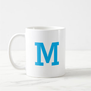MUG LETTRE INITIALE MOYENNE PERSONNALISÉE BLANC
