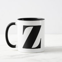 LETTRE INITIALE MOYENNE Z NOIR ET BLANC