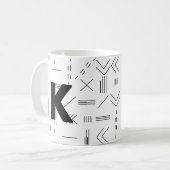 Mug LETTRE INITIALE NEUVE BLANCHE MONOGRAPHIQUE Géomét (Devant gauche)