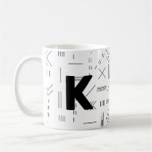 Mug LETTRE INITIALE NEUVE BLANCHE MONOGRAPHIQUE Géomét (Gauche)
