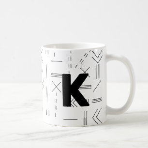 Mug LETTRE INITIALE NEUVE BLANCHE MONOGRAPHIQUE Géomét