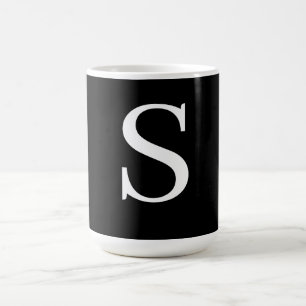 MUG LETTRE INITIALE NOIRE ET BLANCHE MINUSCULE MONOMOB