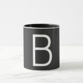 Mug Lettre initiale noire Monogramme moderne (Centre)