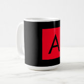 MUG LETTRE INITIALE NOIRE ROUGE LETTRE NOIRE PLACE (Devant gauche)