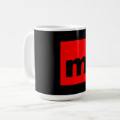 MUG LETTRE INITIALE NOIRE ROUGE LETTRE NOIRE PLACE (Devant gauche)