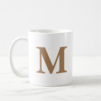 Mug Lettre initiale or Monogramme moderne