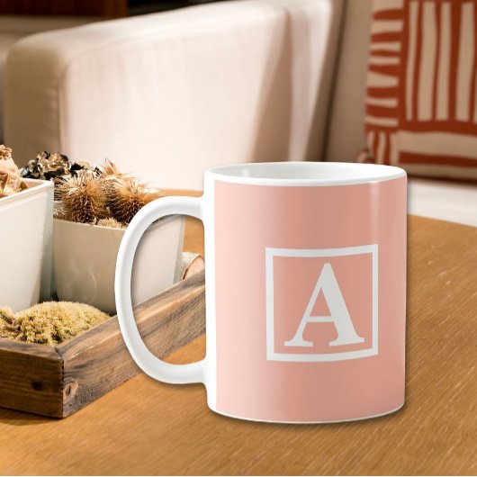 Mug Lettre initiale Peach & White
