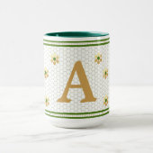 Mug Lettre initiale personnalisée | Chic Gold Daisy Ho (Centre)
