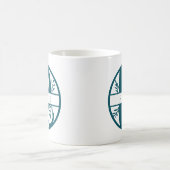 Mug Lettre initiale R | Monogramme Turquoise à éclats (Centre)