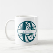 Mug Lettre initiale R | Monogramme Turquoise à éclats (Gauche)