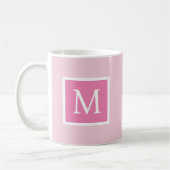 Mug Lettre initiale rose et blanc (Gauche)