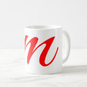Mug Lettre initiale rouge monogramme professionnel mod (Devant droit)