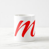 Mug Lettre initiale rouge monogramme professionnel mod (Centre)