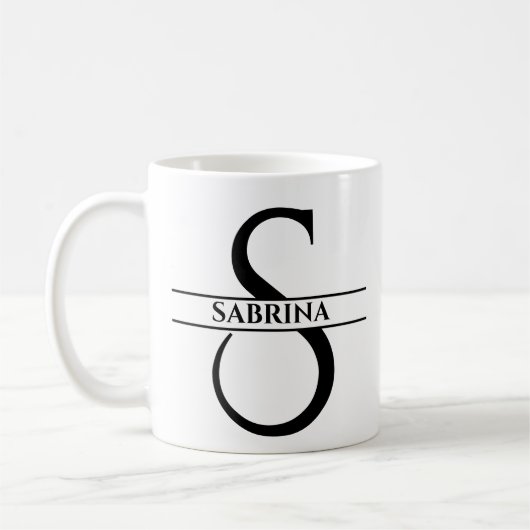 Mug Lettre initiale S élégante personnalisée (Gauche)