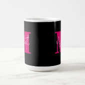 Mug LETTRE INITIALE STYLE MONogramme et nom Noir (Centre)