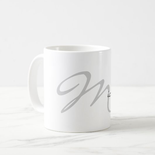 Mug Lettre initiale tendance et nom Calligrahy Chic (Devant gauche)