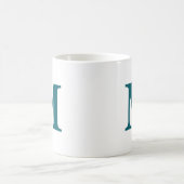 Mug Lettre initiale Turquoise Monogramme moderne (Centre)