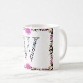 Mug Lettre initiale W Gemstone Design (Devant droit)