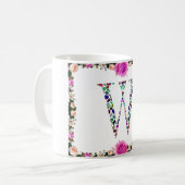 Mug Lettre initiale W Gemstone Design (Devant gauche)