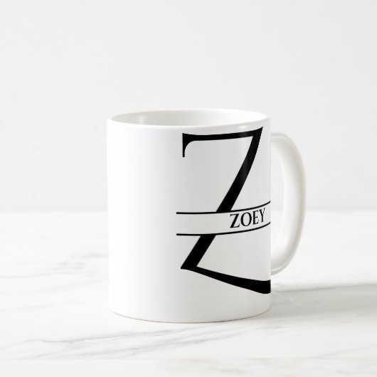 Mug Lettre initiale Z élégante personnalisée (Devant droit)