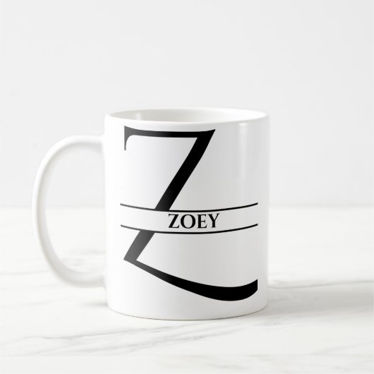 Mug Lettre initiale Z élégante personnalisée (Gauche)