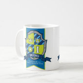 Mug Lettre irving I crête bleu vert nom signifiant (Devant gauche)