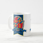Mug Lettre Isaac I heraldry rouge bleu nom signifiant (Devant gauche)