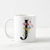 Mug Lettre J avec des fleurs (Gauche)